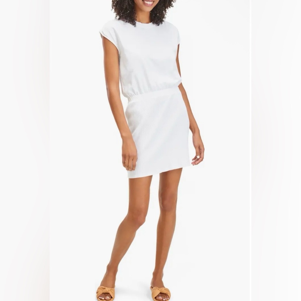 NWT SPLENDID Akela Short Sleeve Dress In White
